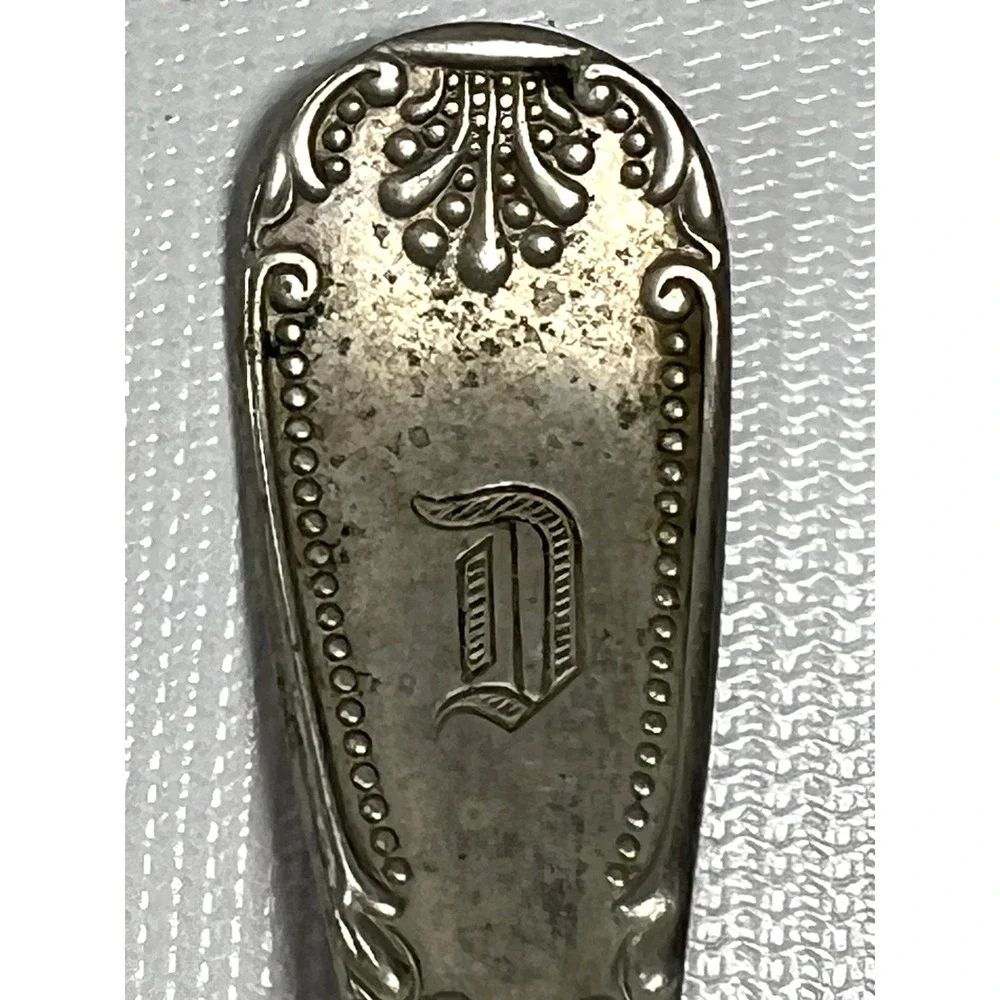 Vintage Brazil Silver 6‎ Forks - 6 Spoons & 1 Serving Spoon Monogram 